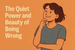 young thoughtful person smiling while reflecting on the beauty of being wrong